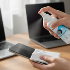 Screen Cleaner Spray + Polishing Cloth Set 50ml, Streak‑Free for Phone/Tablet/Laptop/Monitor, Removes Fingerprints, Oil & Dust