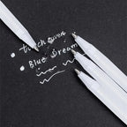 5Pcs White Manga Marker Pens Set 0.8mm Permanent Ink Waterproof Art Brush Pen for Scrapbooking Black Paper Drawing Tire Pen