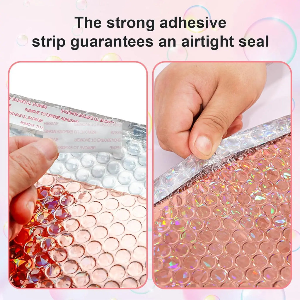30Pcs Holographic Bubble Mailer Mailing Envelope Thicken Protection Waterproof Padded Bubble Envelopes Pack Bag for Shipping