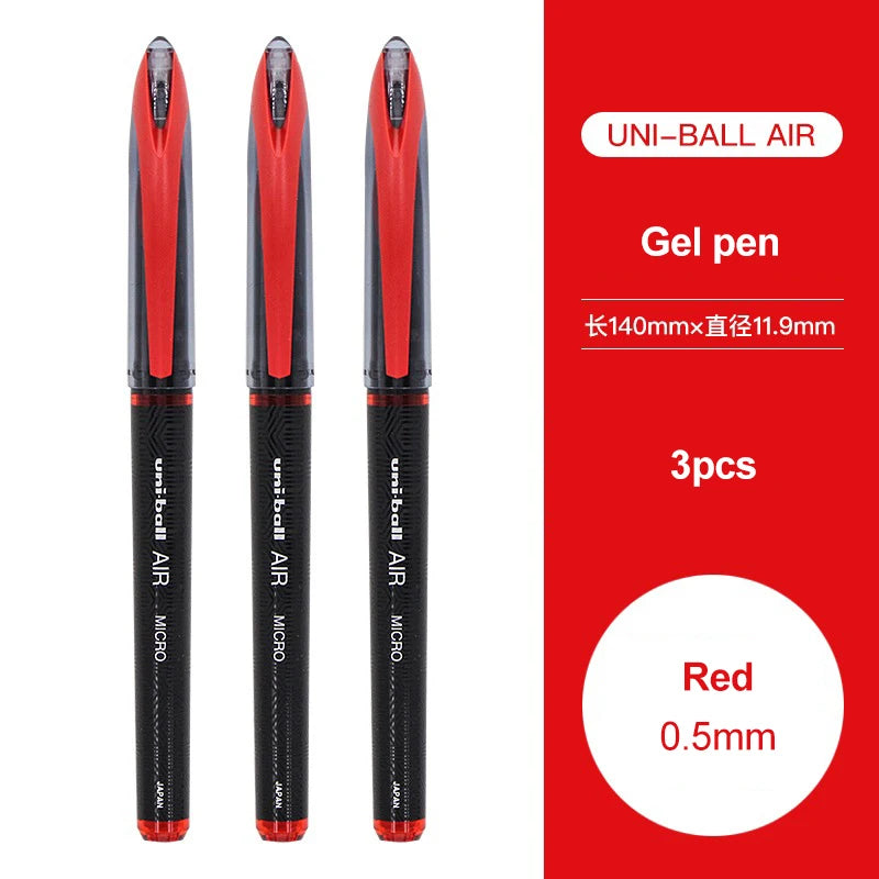 3/6pcs Japan Uniball Gel Pen AIR Straight Liquid Signature Pen UBA-188 Black Technology 0.5/0.7mm Free Writing School Supplies