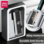 1/2Pcs Deli Zinc Alloy Pencil Sharpener Silver Metal Sharpener School Office Sharpener Stationery Supplies