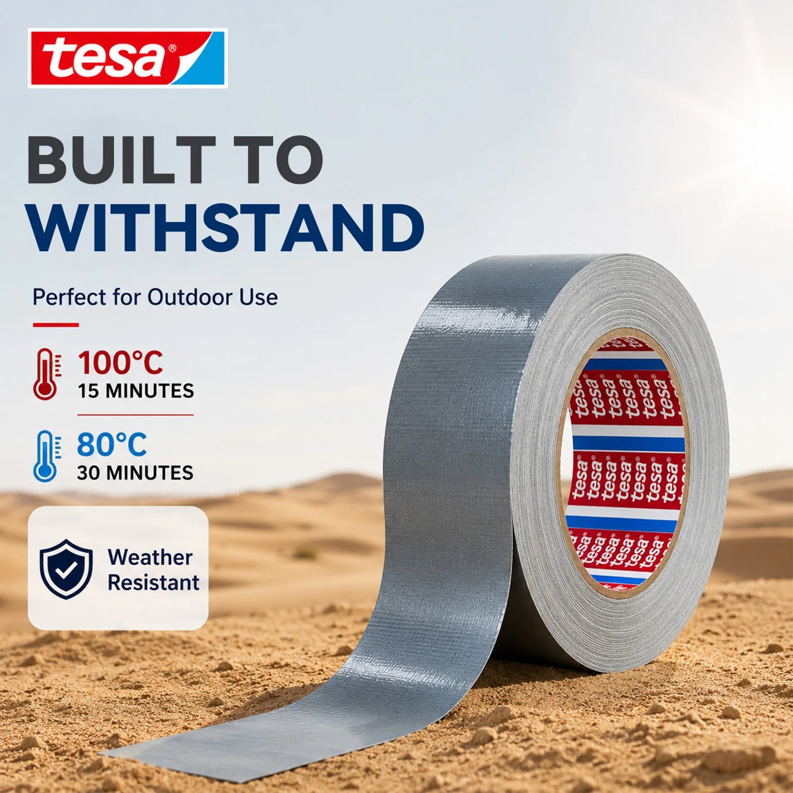 Tesa 4687 Fabric Duct Tape Strong Tack Weather Resistant Rubber Adhesive Tape For Outdoor Tent Fixing Pipe Sealing Use