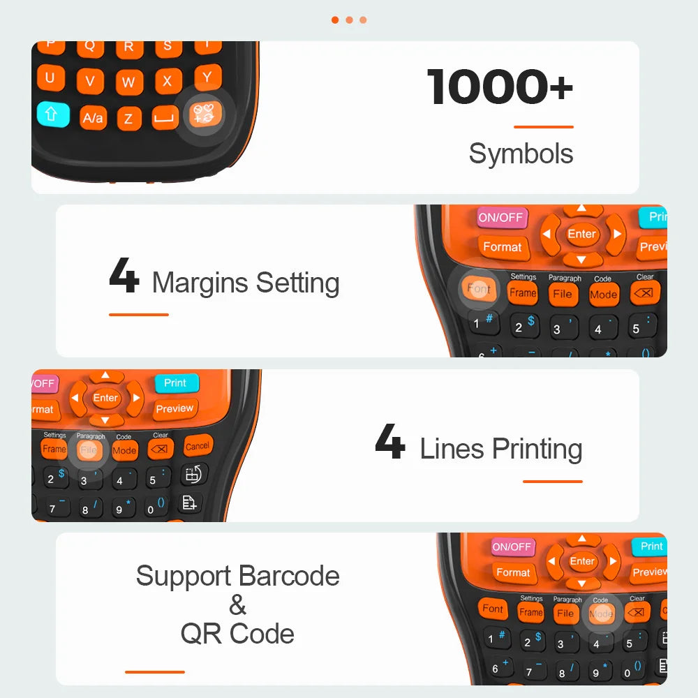 Portable Label Printer PS100E Print Heat Shrink Tube Iron on Fabric Tape Satin Ribbon No Ink Label Maker Industrial Machine
