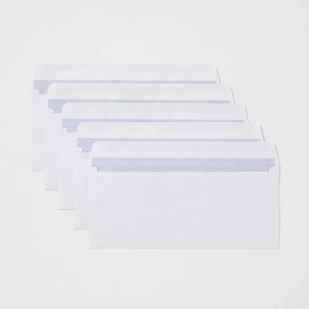 125ct White Gummed Flap Security Envelopes 4 By 9.5 Inch, Privacy Tint For Mailing Bills And Documents