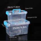 2pcs Large Group Box Plastic Storage Box Transparent Multifunctional Storage Box, Suitable for Desk, Clothing, Document Storage