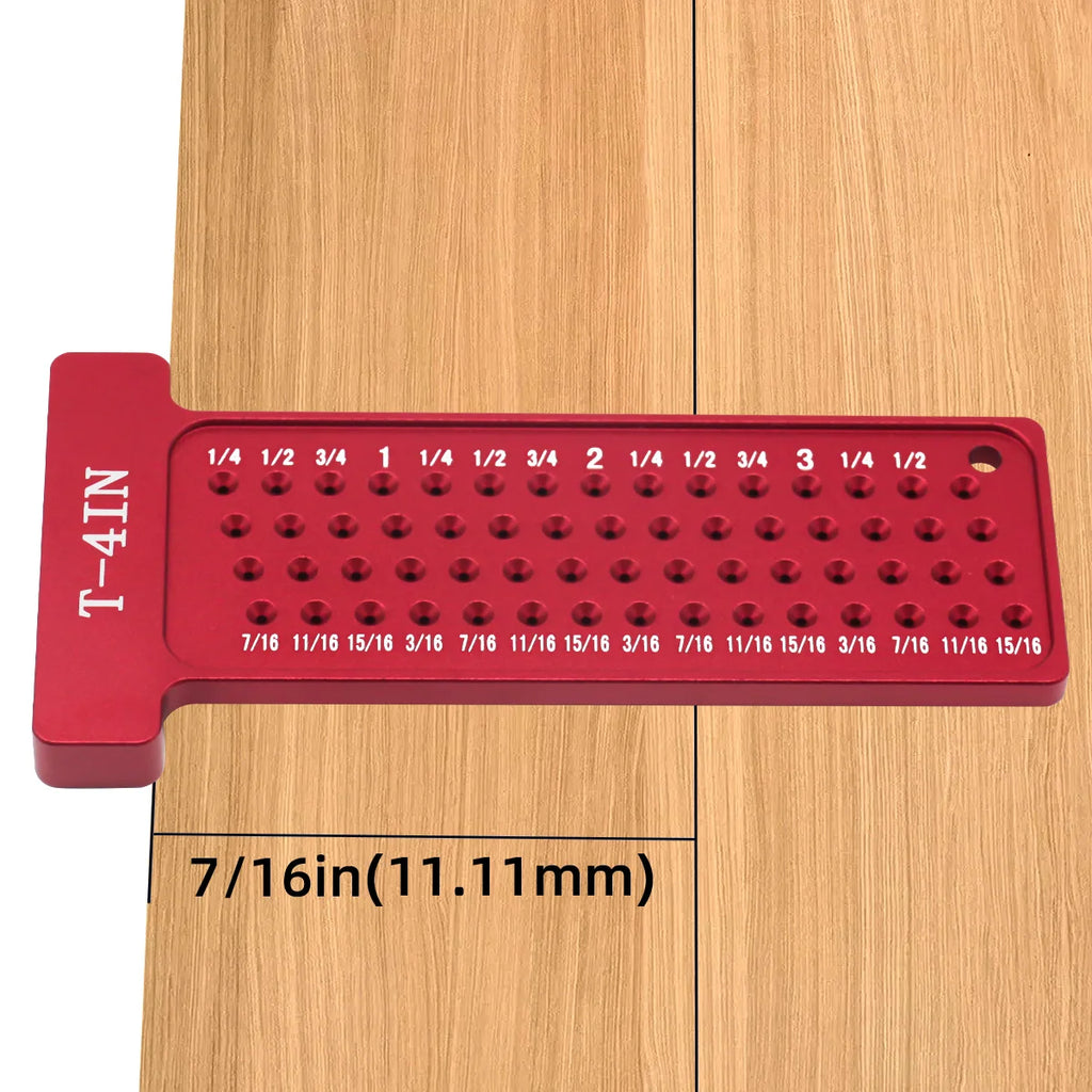 2pcs Center Finder and T-Square Hole Scribe Ruler Kit, Carpenter Center Measuring Tool, Metric & Inch Woodworking Projects Tool