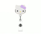 Kawaii Gift Kitty Cat Retractable Badge Reel Sparkling card holder accessories With Keychain For Women Student office supplies