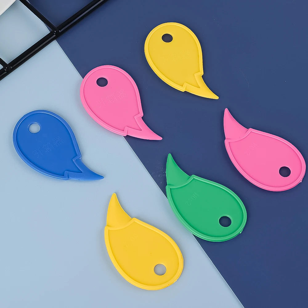 Portable Plastic Letter Opener Cutting Supplies Box Opener Keychain Slicer Unpacking Knife Mini Safety Package Cutter Tool