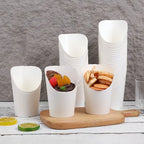 50/100PCS Disposable French Fries Cups Kraft Paper Snack Cups Ice Cream Waffles Dessert Catering Party Food Containers Supplies