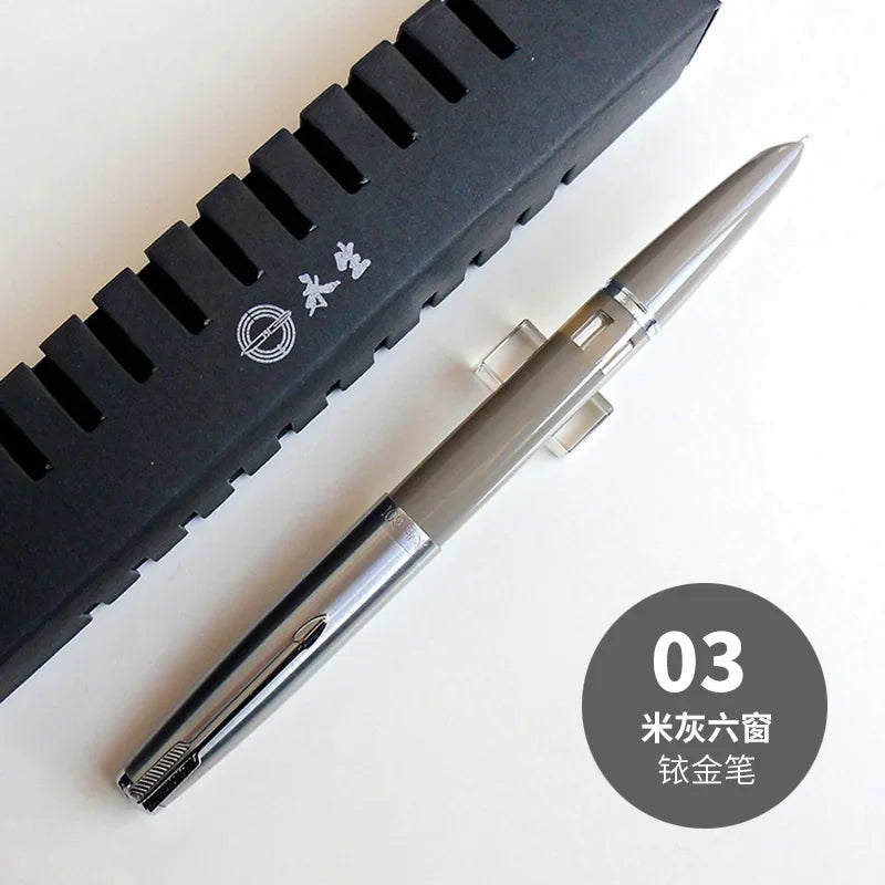 NEW Wingsung 601 Press Piston Fountain Pen Iridium EF/F Nib Steel Cap Vacumatic Resin Ink Pen School Stationery Office Supplies