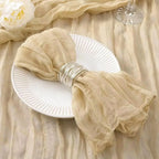 12 PCS Gauze Table Napkins 20x20 Inch Soft Cheesecloth Wrinkled Dinner Napkins for Weddings Party Reception Anniversary