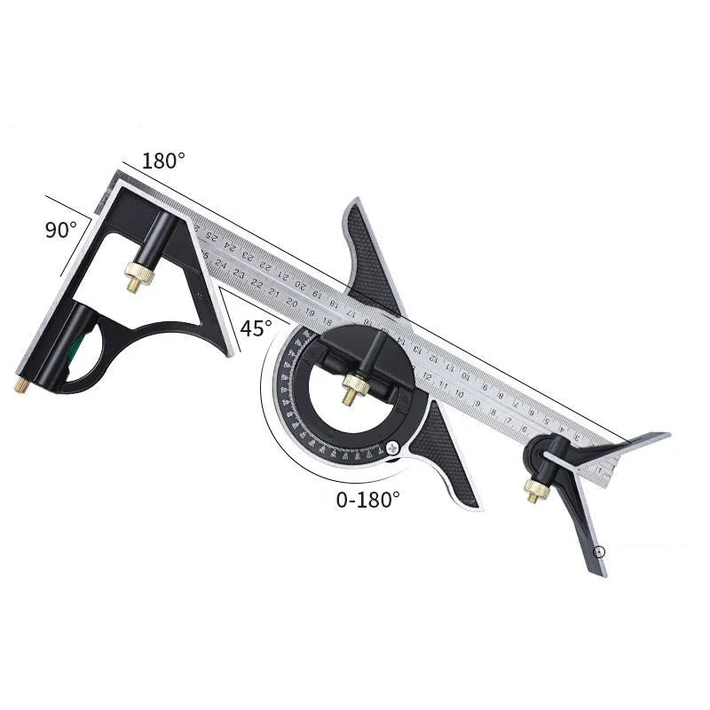 300mm Multi Functional Combination Adjustable Right Angle Ruler and Protractor Movable Measuring Tool Measuring Instrument
