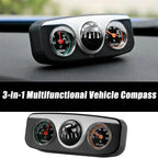 3-in-1 Multifunctional Vehicle Compass, High Precision, with Thermometer ABS Adhesive Navigation Ball for Ships, Vehicle Tools