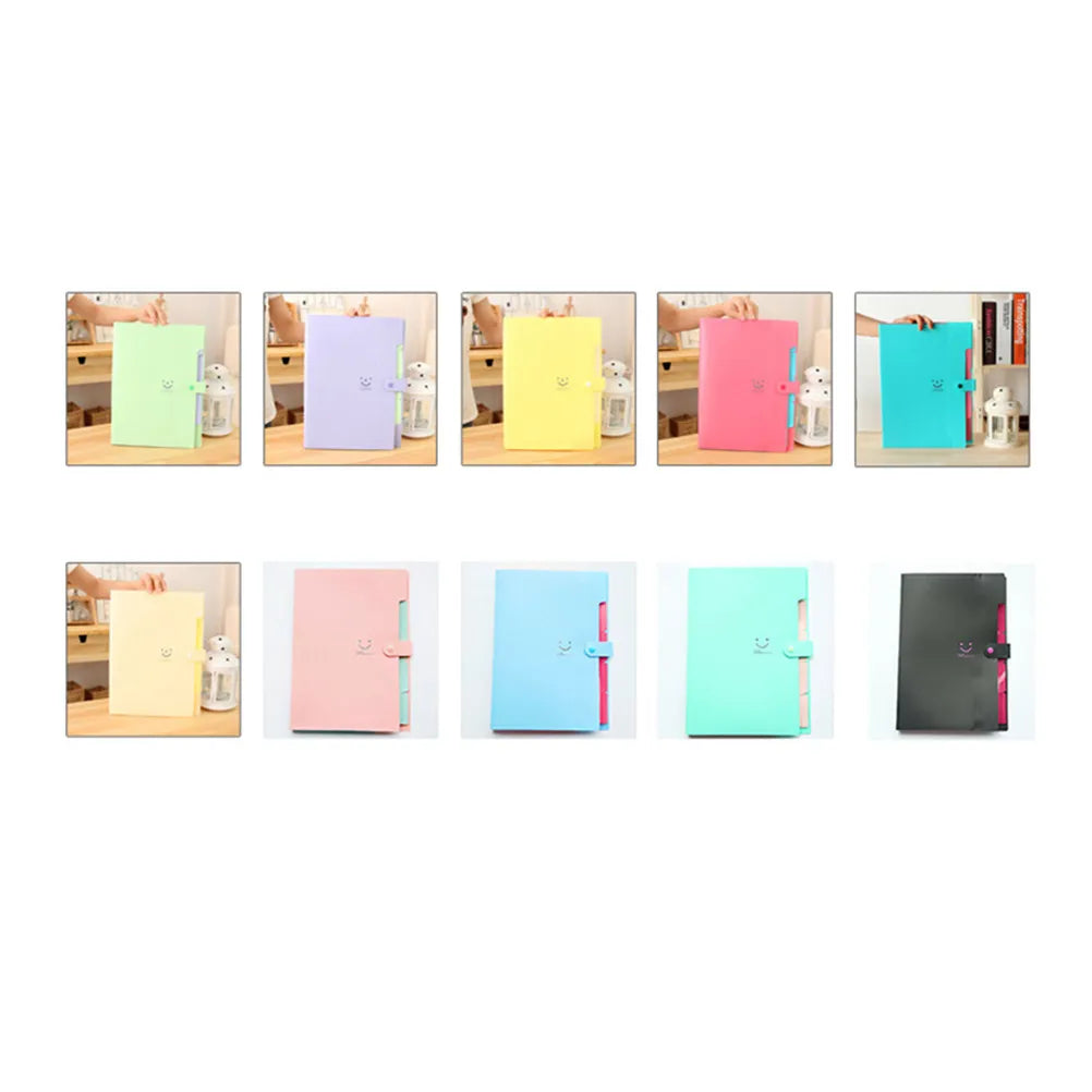 A4 Letter Size 5 Pocket Plastic Accordion File Folder Snap Closure Heavy Duty Dust Resistant Paper Organizer for Professional