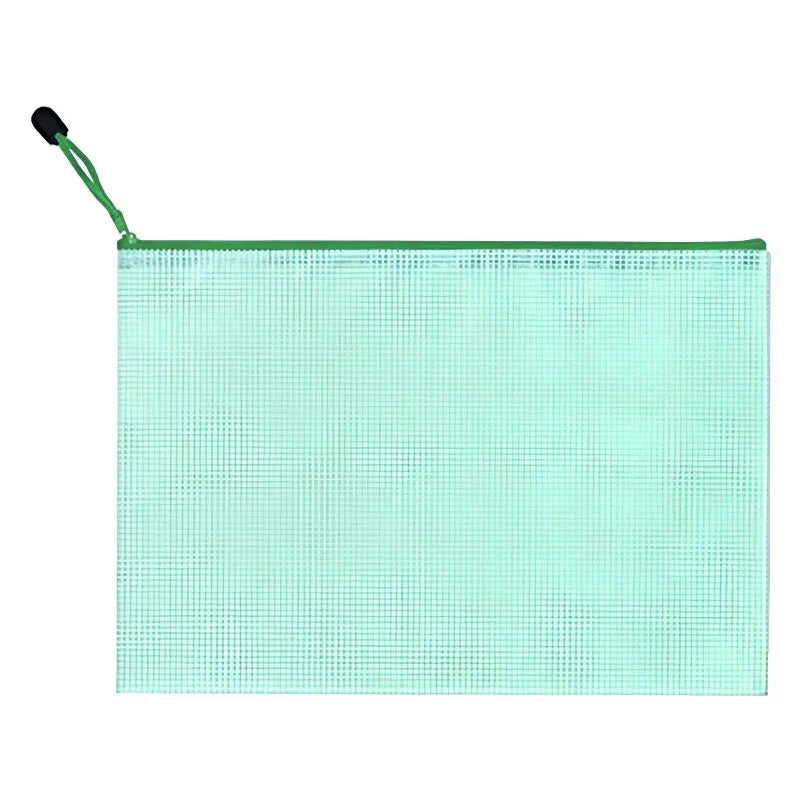 10pcs, A3 Mesh Zipper File Bag,5 colors, waterproof plastic file Bag for organizing school and office supplies, cosmetics, trave