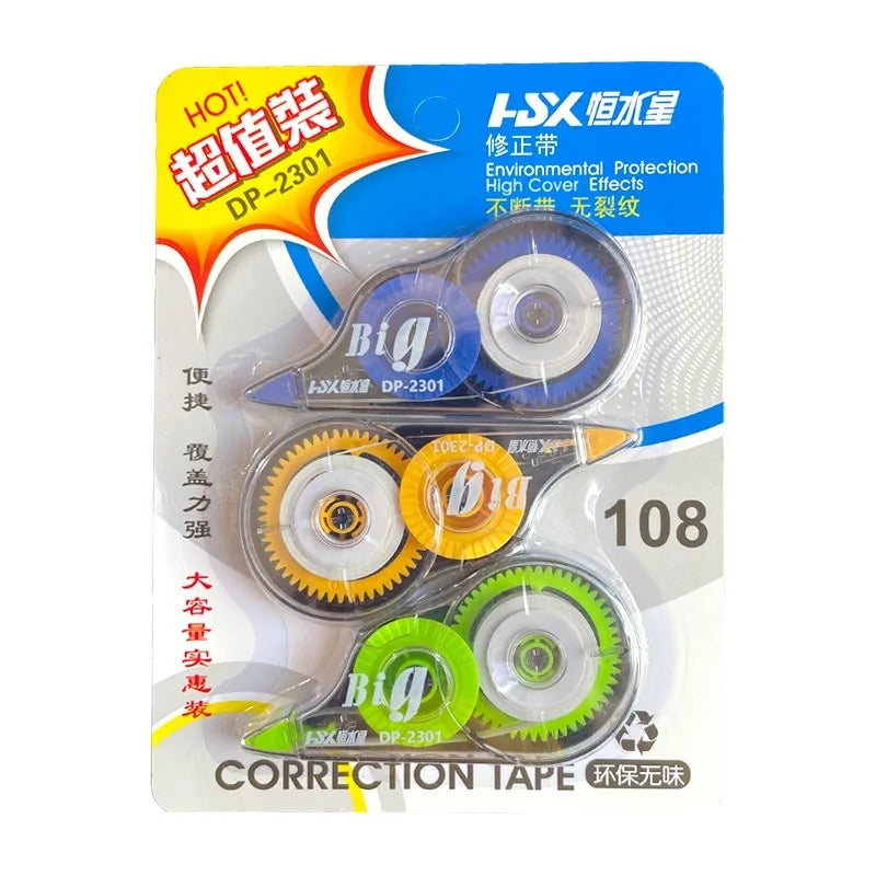 3 Pcs/box Transparent Correction Tape Student Large Capacity Correction Tape School Supplies Cute School Supplies Kawaii Office