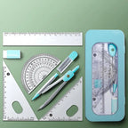 Student compass Protractor clear scale accurate mathematical geometry games school stationery 7 pieces per set