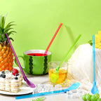 Snow Cone Spoon Straws Long Milkshake Straws for Drinking Snow Cone Ice Cream Coffee Kitchen Stirring Utensil Supplies