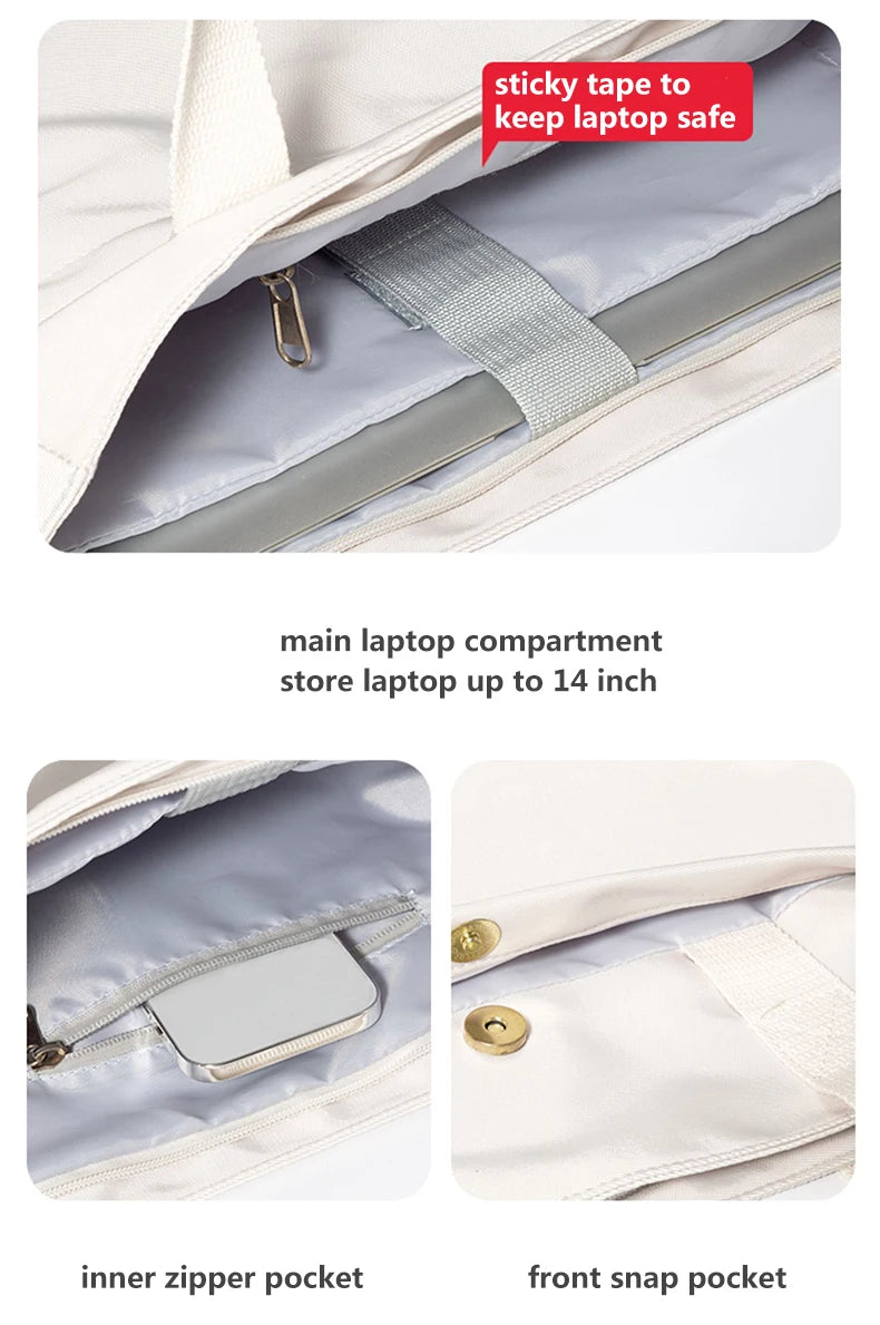 Shockproof Canvas Women Laptop Tote Bag 14 inch for Macbook Air Pro Huawei Dell ASUS Acer XiaoMi HP Notebook Handbags Briefcase