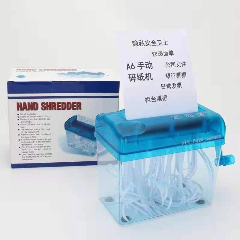 Paper Shredder Documents Paper Cutting Tool A6 Paper Mini Hand Crank Shredder Portable For Receipts Bills Portrait Home Office