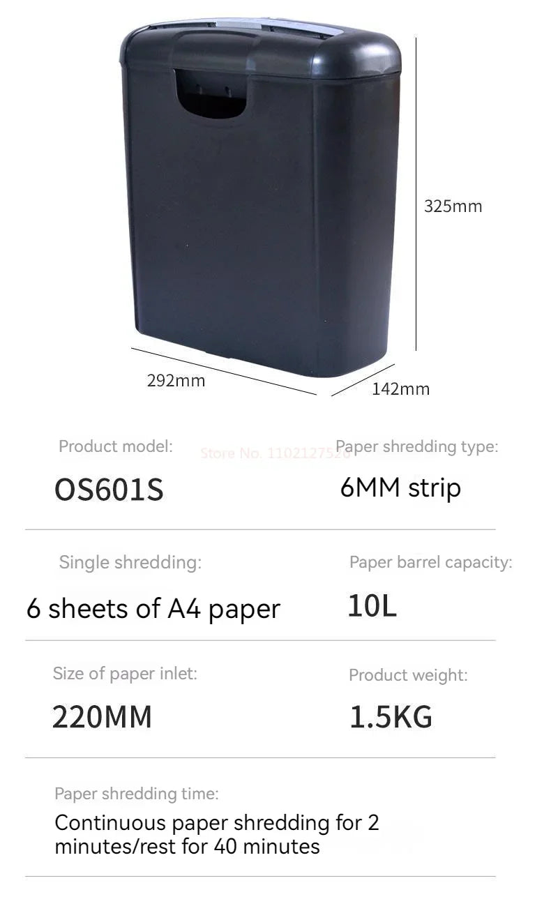 Small Shredder Grinder For Office Household A4 Size Paper Cutter Mini Gear Automatic Electric Bill Shredder Office Electronics