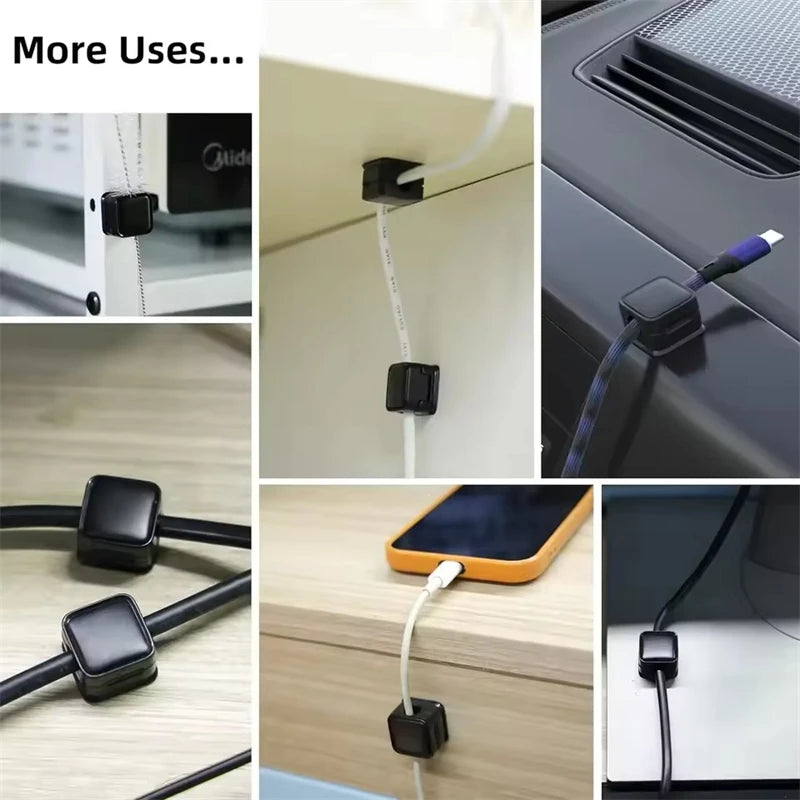 Magnetic Cable Clip Winder Holder Adhesive Wire Keeper Cord Cable Organizer USB Charging Cables Winder for Office Desktop Home
