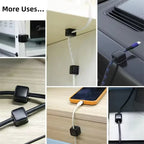 Magnetic Cable Clip Winder Holder Adhesive Wire Keeper Cord Cable Organizer USB Charging Cables Winder for Office Desktop Home