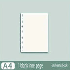 60 Sheets Notebook Refill Notepad Loose Leaf Binder Paper A4/ B5/A5 Blank/Grid/Lined Notebooks Writing Pads Office School