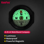 KANPAS Watch Band Compass Wrist Strap Compass Waterproof Mini Luminous  Magnetic for Outdoor,Camping,Hicking,Survival