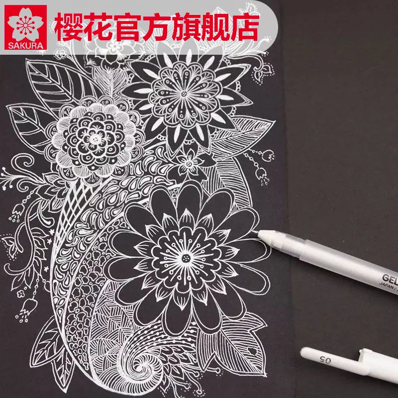 Sakura Gelly Roll Gel Pens 3/5PCS Classic Highlight Pen Gel Ink Pens Bright White Highlight Sketch Markers Color Highlighting