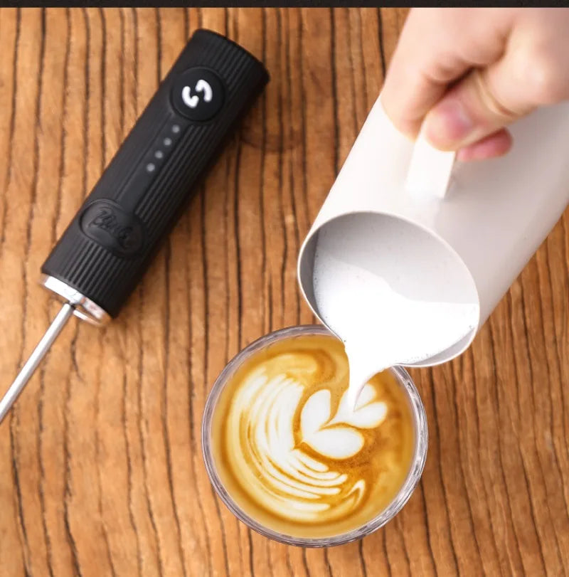 New Milk Foamer Bincoo Coffee Frother Rechargeable Handheld Coffee Milk Electric Handle Blender Egg Beater Espresso Tool