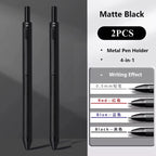 Multifunctional 4-color-in-one gravity-sensing pen metal ballpoint pen/Mechanical Pencil,Black/Red/Blue Ink Oil Signing canetas