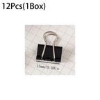 12Pcs/1BOX Binder Clip Clamps Long Tail Combination Folder Bookmark Paper Ticket Clips Effortless School Office Supplies