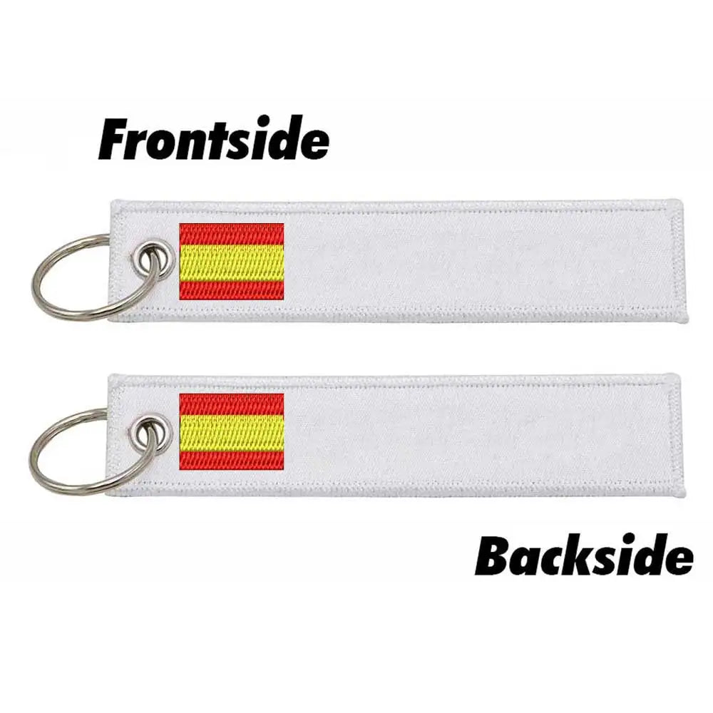 Personalized Keychain Customize Text Tag Double Sided Military Flag Embroidery for Motorcycles Cars ATV Scooters