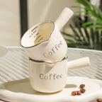 Espresso Coffee Ceramic Small Milk Cup Wth Scale Coffee Measuring Cup Extraction Cup With V-Shaped Mouth Pitcher