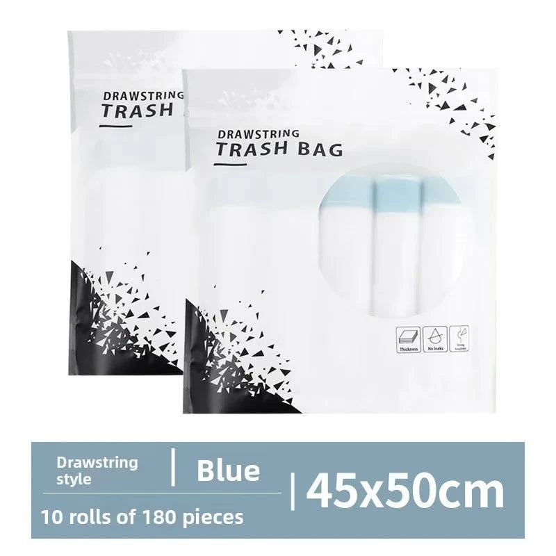Drawstring Trash Bags Thickened Disposable Kitchen Garbage Can Liners with Handle for Home Office