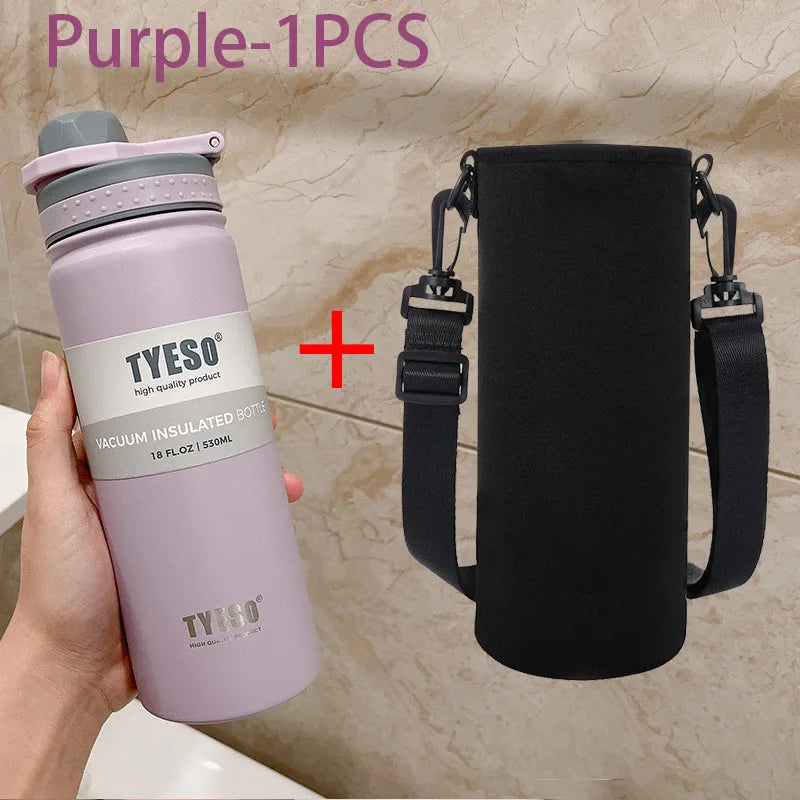 TYESO 600/750ML Thermos Bottle Stainless Steel Vacuum Flask Travel Cup Insulated Water Bottle Sport Thermal Mug Hot & Cold Mug