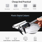 Electronic Digital Caliper, Inch and Millimeter Conversion, LCD Screen Display 0-6” Caliper Measuring Tool, Auto Power Off