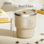 400ML Thermal Cup 304 Stainless Steel Double Layer Insulated Water Cup Office Milk Coffee Mug Student Portable Sealed Tumbler