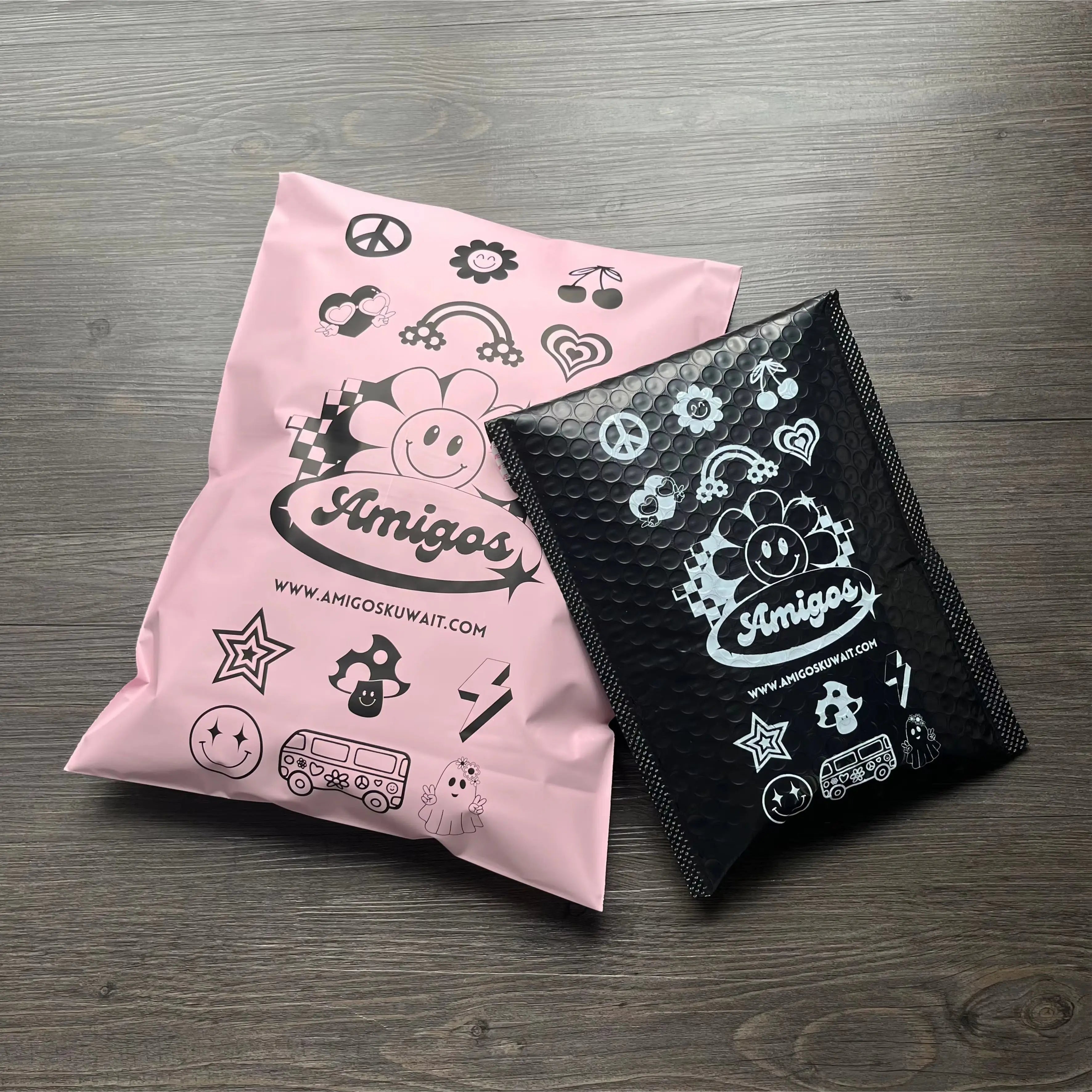Environmentally friendly custom printing logo, luxurious matte white plastic mailing envelope, polyethylene shipping bag 50pcs