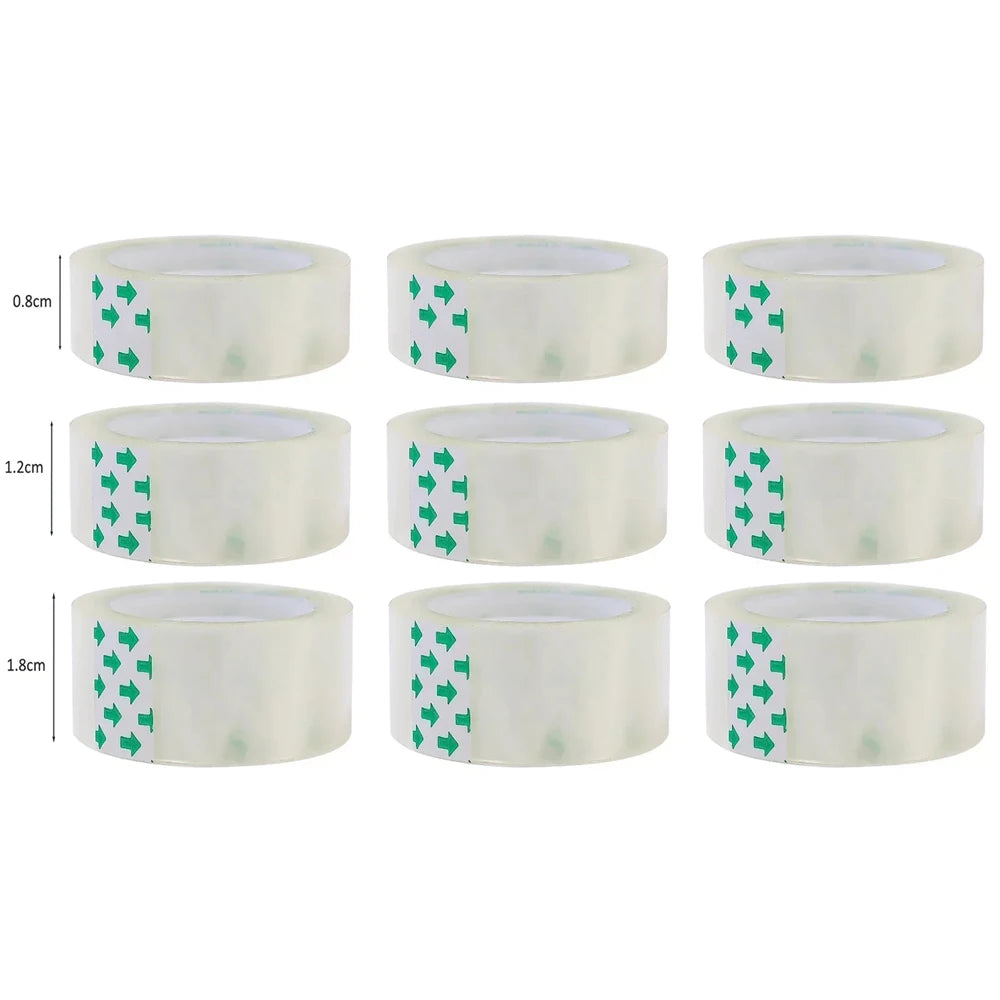 1-10Rolls Transparent Adhesive Tapes for Gift Wrapping Packing Home Office Use School Stationary Clear Refill Tape 8mm/12mm/18mm