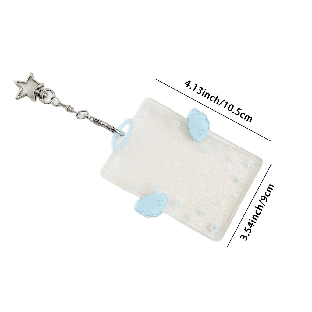 Kpop Card Holder Keychain Sleeve Clear Acrylic Badge ID Holder Idols K-pop Album Binder Photo Frame