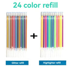 12-100pcs Glitter Pen Refills Set Flash Multicolor Gel Pen Refill Core DIY Art Writing Painting Graffiti Pen Refills Supplies