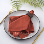 Cloth Napkin 40x40cm Washed Cotton Plain Washed Cotton Soft Rustic Table Napkin for Wedding Christmas Party Daily Family Meals