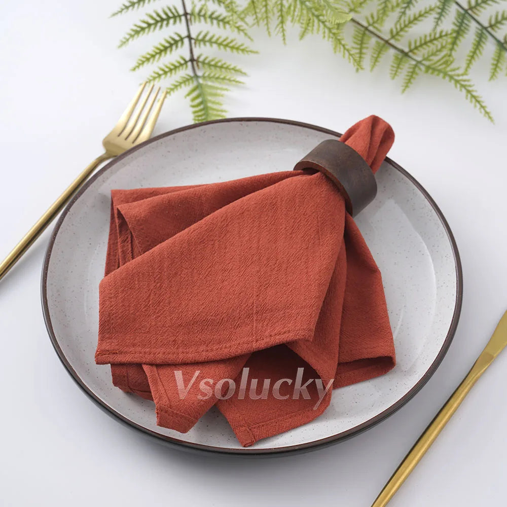 Cloth Napkin 40x40cm Washed Cotton Plain Washed Cotton Soft Rustic Table Napkin for Wedding Christmas Party Daily Family Meals