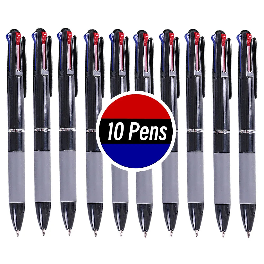 3 in 1 Red/Black/Blue Ink Color 0.7mm Student Ballpoint Pens Ball Point Writing Stationery Fine School Supplies Pencils Office