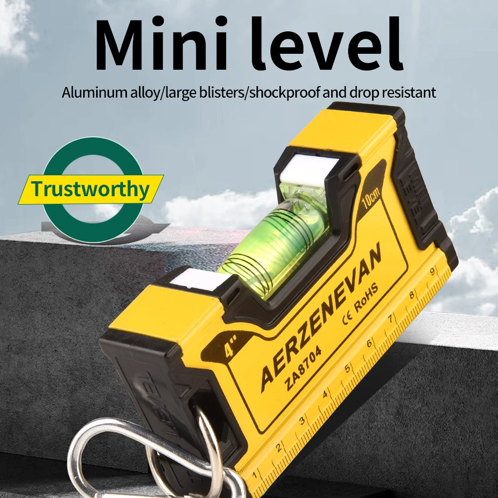 Mini Magnetic Level Gauge - High Precision Portable Horizontal & Vertical Metric Ruler Protractor for Home Use