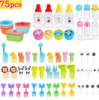Kids Lunch Bento Box Accessories with Silicone Cupcake Liners for Baking and Small Animal Food Toothpicks Fruit Forks
