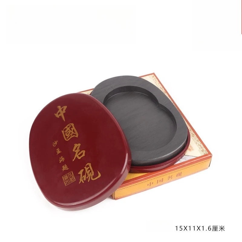 5-Inch Inkstone 6-inch 7-inch 8-inch Threaded Inkstone She Inkstone Rough Stone Brush Calligraphy Training Class Student Study