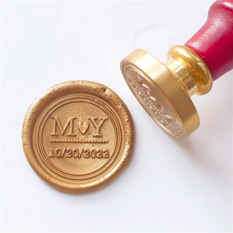 Personalized Wedding Wax Seal Stamp with 2 Initials, Custom Wedding Sealing Wax Stamp Invitation Seal Stamp. Initials Wax Seal